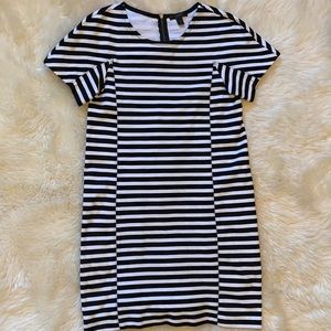 J. Crew black & white striped dress